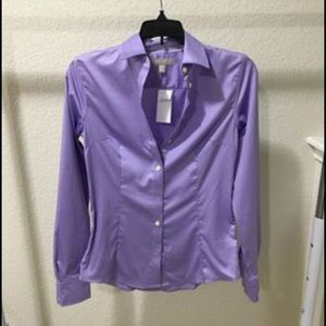 Purple button up long sleeve shirt